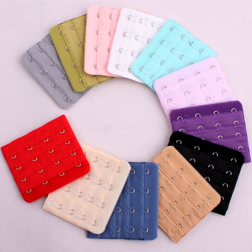 Miao Zhan large four-breasted bra extension buckle accessories 4-button extension belt women's adjustable wide extension bra back connector ring black