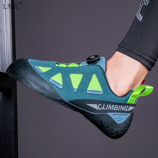 LNML training rock climbing shoes, beginner climbing shoes for boys and girls, novice rock climbing shoes, non-slip bouldering children's student training shoes PY-189 blue 35
