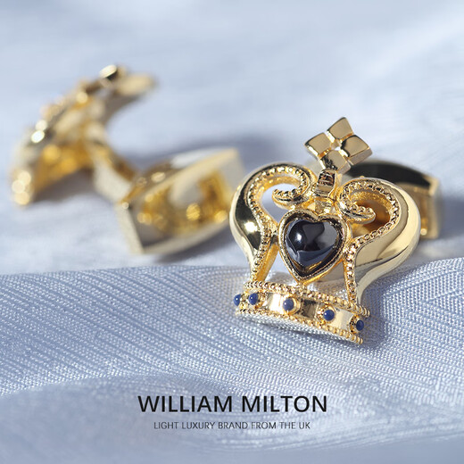 WILLIAM MILTON Golden Crown High-end French Cufflinks Men's Light Luxury Cuff Buttons Customized Shirt Cuffs Crown of Glory