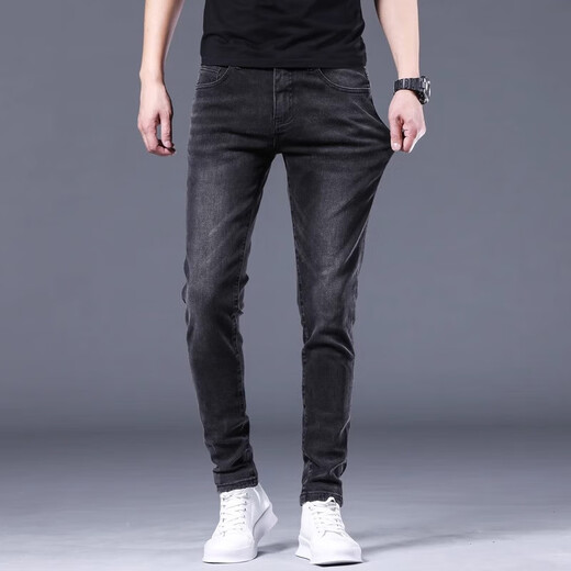 Jeans respirants haut de gamme canelin kiskha pour hommes pantalons longs et allastiques haut de gamme élastiques haut de gamme pantalon long et automne 1048 Black 28