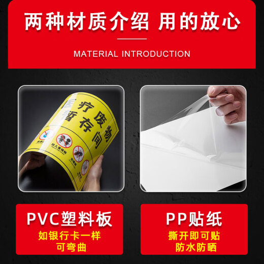 Xiao Yimo 2023 new version of hazardous waste sign brand hazardous waste warning sign triangle sign waste temporary storage room safety and hazardous waste triangle with words [PP sticker] 40x40cm0x0cm