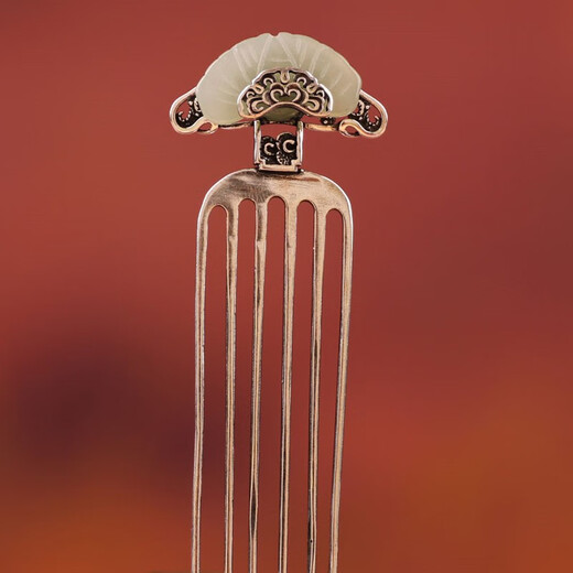 Jiangnan first saw Hanfu straight version hair comb silver-plated retro comb ethnic style ancient costume cheongsam hair accessories for women to give to their wives and girlfriends as holiday gifts