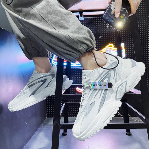 
MVPBOY new casual shoes for men in autumn student dad shoes for men Korean style breathable running sports shoes for men soft sole running shoes for men super awesome X9920 white gray 41