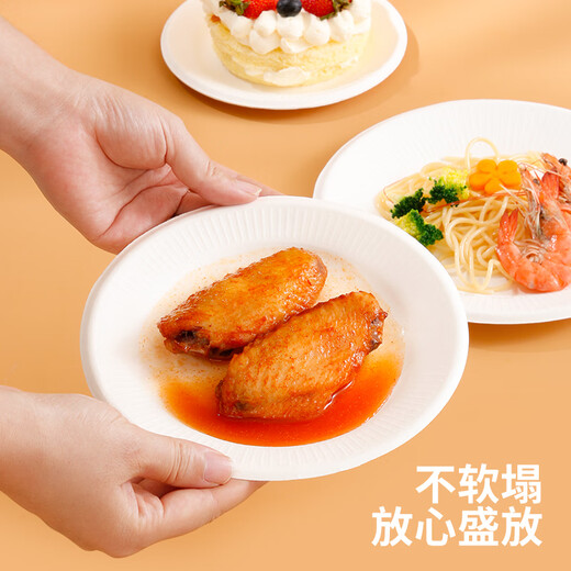 Youao disposable dinner plates 7 inches * 30 pieces food-grade sugar cane pulp dinner bowls paper plates bowls tableware for home and commercial use