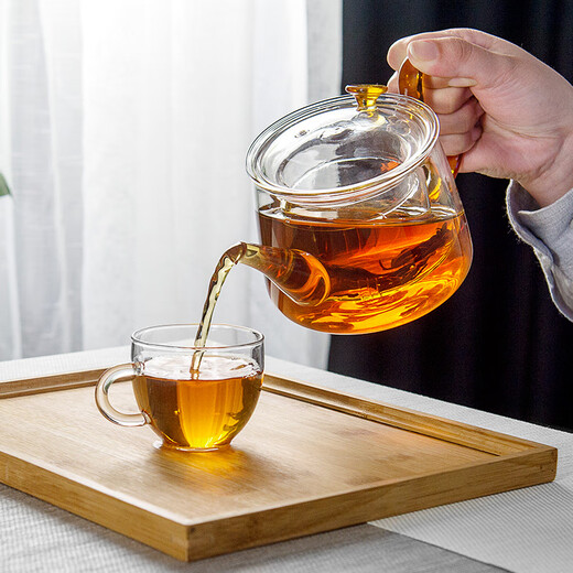 Yaji petty bourgeoisie tea cup 100ml transparent resistant belt handle glass tea cup Kung Fu tea set accessories