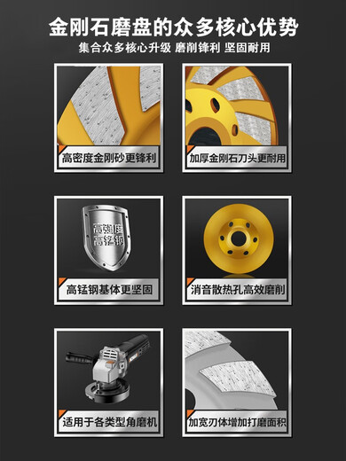 HANSCH diamond grinding disc stone polishing disc cement floor concrete marble dry grinding water grinding disc sponge sticky disc 150mm industrial grade thickened diamond disc 6 inches