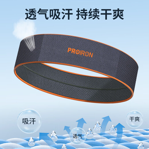PROIRON Sports Headband Men and Women Running Basketball Sports Headband Breathable Quick Dry Sweat Absorbing Fitness Anti-perspirant Ties Headwear Gray White