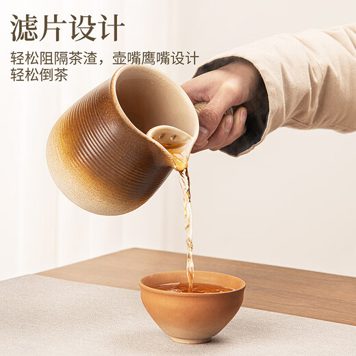 Qixuanyuan stove-cooked teapot, side-handled pot with lid, single pot utensil, household indoor high-temperature-resistant ceramic tea-making health pot