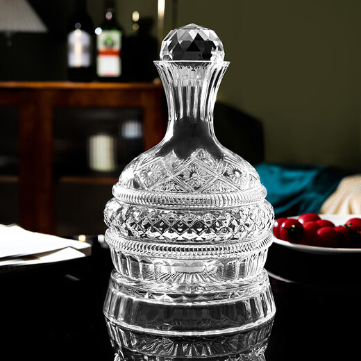 Huangsi Decanter Crystal Glass 360 Rotation Quick Decanter for Home High-end Wine Red Wine Divider 360 Rotation Decanter 1500ml