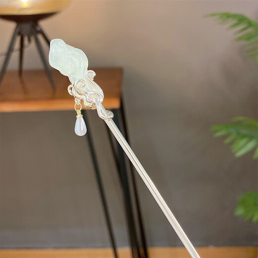 Two generations of joy, new Chinese style hairpin, national style, auspicious clouds and jade, Ruyi hairpin, light luxury, high-end sense, tassel, step-shaking cheongsam, hairpin, hairpin, Ruyi hairpin
