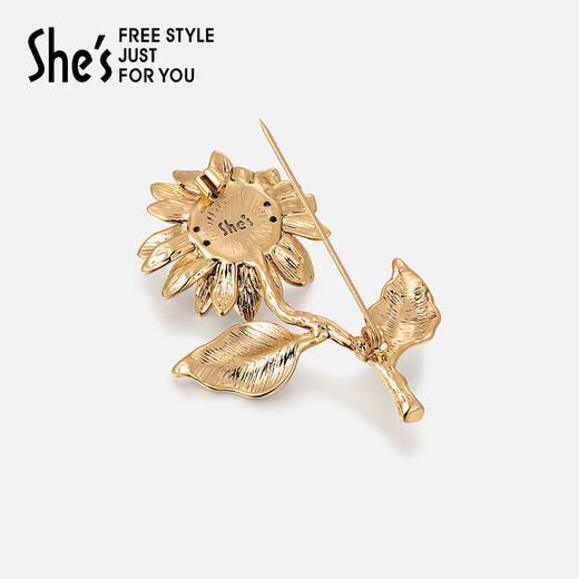 She s Qianzi Van Gogh sunflower retro imitation crystal high-end high-end brooch light luxury corsage birthday gift for girlfriend