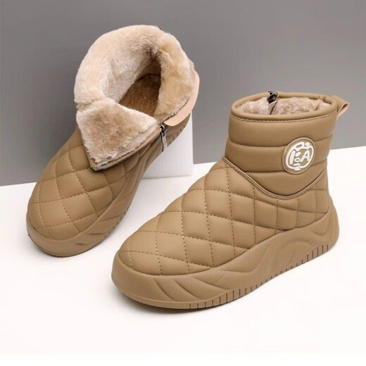Belle Snow Boots Women's 2025 Новая зима плюс флисовая утолщенная хлопчатобумажная туфли.