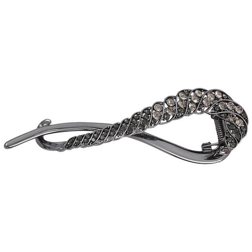 He Niang's high-end hairpin for women, the back of the head grabber buckle, hair twisting artifact, temperament eight-character hairpin headgear, one-word clip, twist clip, gun black