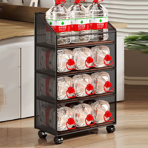 Julihui workstation storage rack removable multi-layer book and file organization desk simple storage rack desk simple bookshelf black teak board with wheels