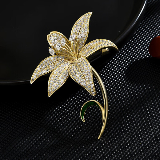 Mr. Ouyang's exquisite lily brooch for women's niche design suit coat corsage pin decoration