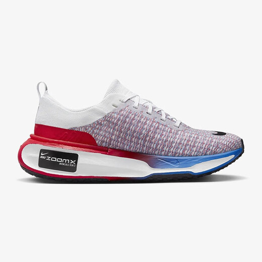 
Nike (NIKE) men's road running shoes Invincible 3 cushioning support rebound comfortable cushioning new breathable sports shoes Red, blue and white FJ3889-100 Standard 40/US7