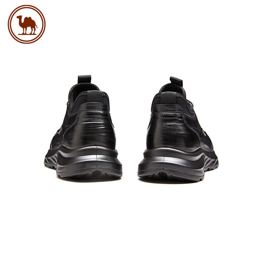 Camel cowhide men's leather shoes business sports casual wear-resistant versatile thick sole P14A211626 black 40