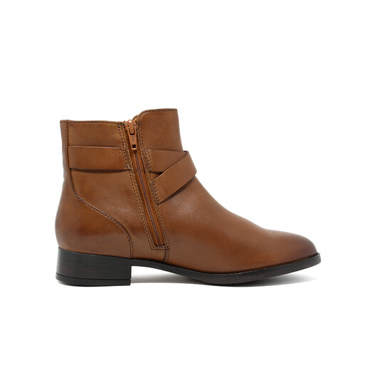 Clarks Women's Shoes Short Boots Autumn and Winter Comfortable and Wear-Resistant Genuine Leather Ankle Boots Hamble Buckle Overseas Direct Mail 26151011 36