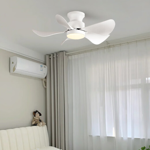 Ventilador de restaurantes nórdicos del clima LED LED LED SIMPLE MODERNO RABITO DE CADENO TECHO Ventilador de la luz del ventilador de voz inteligente 22-686A Blanco completo - Techo 3 Hojas Control remoto de frecuencia variable