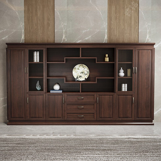 Three furniture solid wood boss desk office desk and chair combination desk new Chinese style president desk high-end executive desk office furniture 2-meter desk deposit