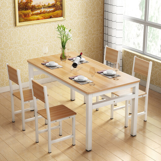 AEY canteen dining table and chair combination home dining table steel wood fast food table 4 people 6 people table 120*70 single table