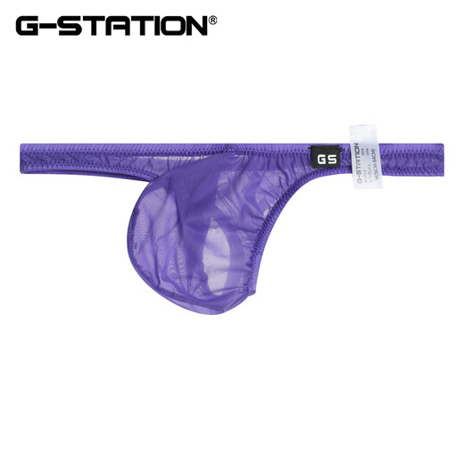 G-STATION ultra-thin silky high-transparency STC Japanese small men's thong breathable quick-drying sexy tight underwear size small white L (for small sizes, it is recommended to go up 1-2 sizes)