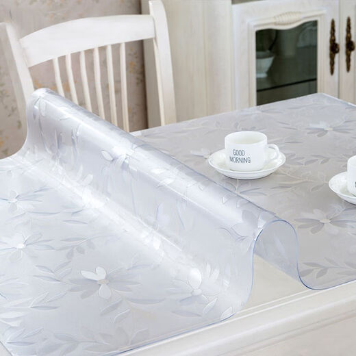 Feather Pocket Transparent PVC Tablecloth Soft Glass Waterproof, Oilproof and Anti-scalding Table Mat Rectangular Coffee Table Dining Table Mat Crystal Plate Tablecloth Upgraded Environmentally Friendly Pure Ultra-High Transparent 1.0 Width 70cm*130cm