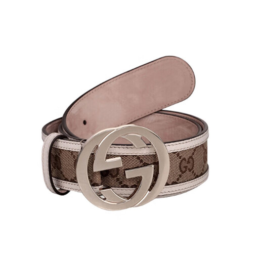 Gucci (Gucci) Золотая двойная G -пряжка ткань с кожаным ремнем для женщин 114876F40IG9761 Ширина блокировки цвета 4 см. Ebony 95