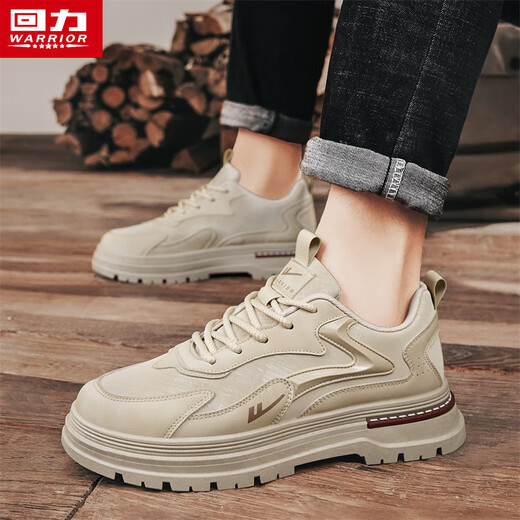 回力男鞋男士秋冬季新款板鞋厚底工装休闲鞋子劳保马丁靴男 黑色 43 