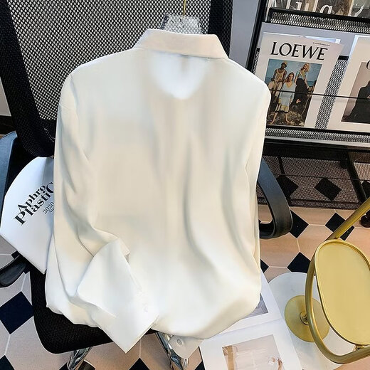 DIDISHA college style black dk shirt men's high-end street style loose layered top niche design couple wear spring and autumn 2229+ tie white L