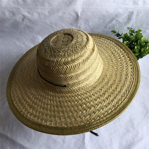 Di Shuqi Bamboo Products Work Straw Hat Summer Hat Wide Brim Universal Straw Hat Farmer Household Pure Bamboo Sun Bamboo Straw Hat Picture Color (Diameter 40cm) (56 58cm)