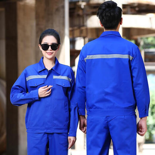 Haoying Autumn and Winter Double Layer Work Clothes Suit Men's Wear-Resistant Jacket Thickened Belt Liner Labor Insurance Top Work Clothes Factory Clothing Customized Double Layer Wide Reverse Navy Suit 175/XL