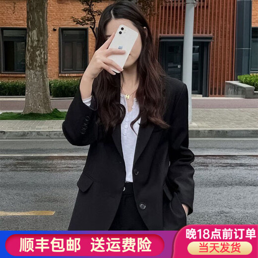 Yusenlian Spring and Autumn New Style Suit Suit Women's Formal Wear College Student Teacher Interview Professional Work Defense Black Suit Jacket Three-piece Set L_Recommendation 105-115Jin Jin is equal to 0.5 kg