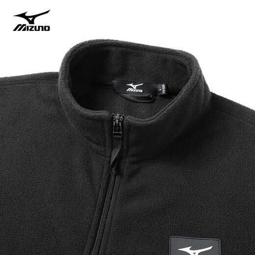 Mizuno (MIZUNO) Fleece Jacket Men's Outdoor Warm Windproof Spring and Autumn Top NKA2CC2641 Black 2XL