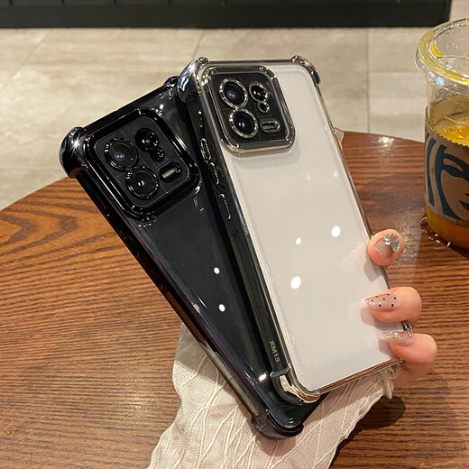 奶小鸭适用小米13手机壳 小米13保护套透明镜头全包超薄气囊防摔耐磨防尘抗指纹简约男女款 带镜头膜【白沙银】气囊防摔丨高透抗氧不黄