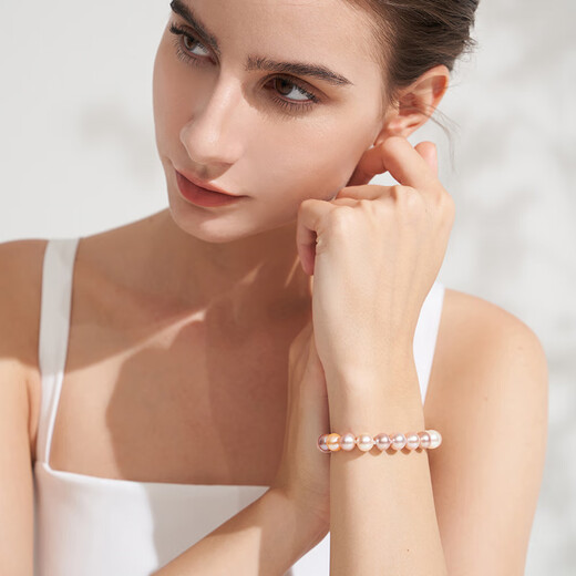 Tahiti pearl bracelet candy jump color white freshwater pearl bracelet for girlfriend candy color pearl bracelet 8-9mm