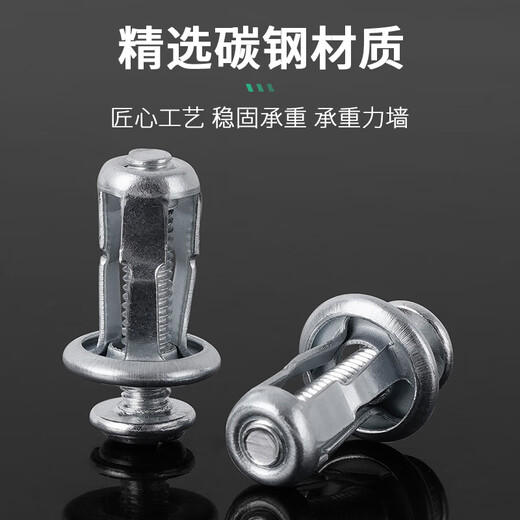 LSNUO rivet screw petal expansion screw iron plate iron plate special expansion bolt car license plate special screw holder 8mm hole suitable for M4*20 screws * 6