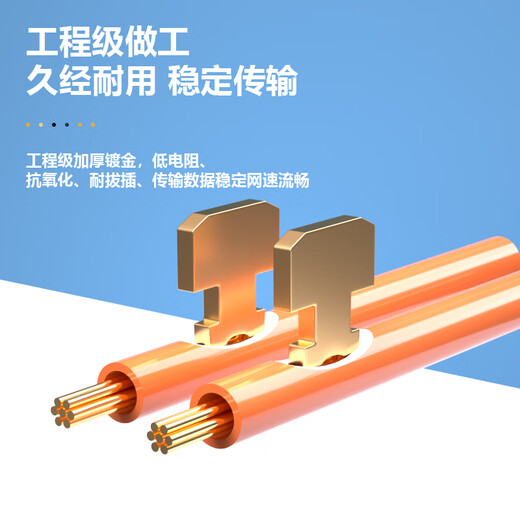 礼嘉 6P2C短体水晶头 纯铜镀金6P2C语音电话线接头 RJ11接口非屏蔽2芯语音电话线连接插头 30个装 LJ-2UTP30