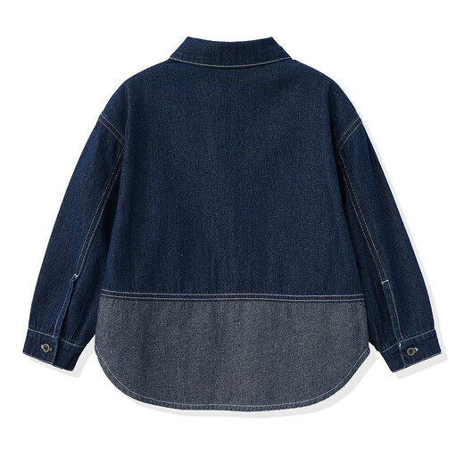 ASK JUNIOR Boys' Jacket 2025 Autumn Medium and Large Children's Denim Jacket Children's Contrast Color Jacket Trendy Blue 160