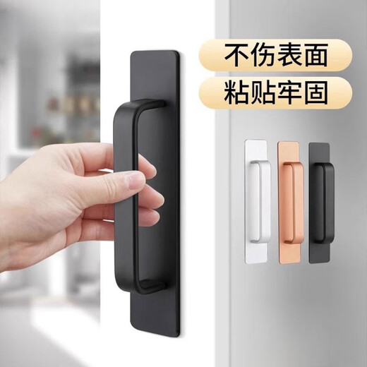 达居匠门把手免打孔明装推拉门木门铝合金把手玻璃浴室门拉手手柄 哑银