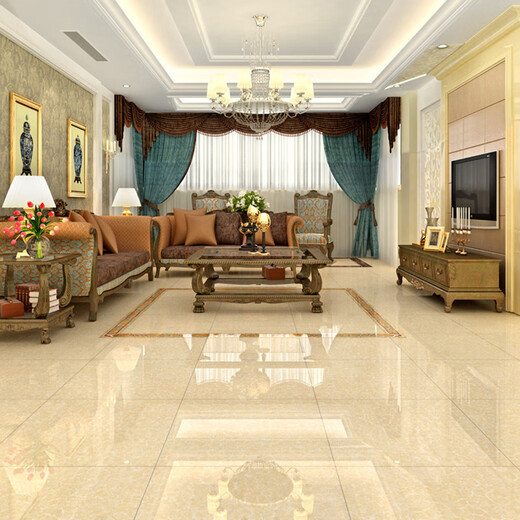 Gruder's same style simple modern bright 800x800 polycrystalline polished floor tiles household vitrified tiles 600x600 floor tiles yellow Pilates not for retail sale 600*600