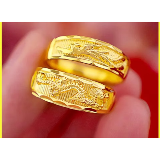 Putino Hong Kong duty-free gold-colored gold ring women's real gold ring women's ring live mother's wedding gift large flower ring standard