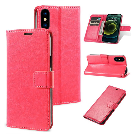 Case de protection de Peno Apple x Iphonex Max Téléphone Flip-Fall Cuir Case xr Ensemble entièrement le boîtier Soft Soft Brown Apple X / XS