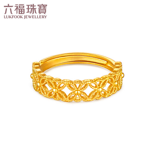 Lukfook Jewelry Fuman Heirloom Series Pure Gold Hollow Gold Ring Living Ring Gift Price G39TBGR0005 3.66g (including labor cost 428 yuan)