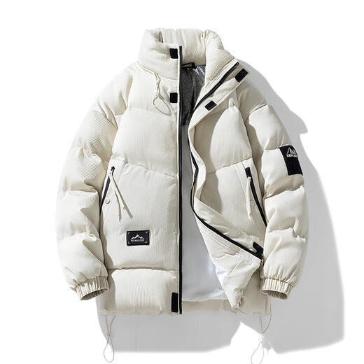 Warm Winter Duck Down Cotton Jacket Men's Extra Fat 200-300 Jin Jin Equals 0.5 Kilogram Large Size Trendy Fat Men Thickened Warm Boys' Winter Jacket Black 6XL 230-255 Jin Jin Equals 0.5 Kilogram