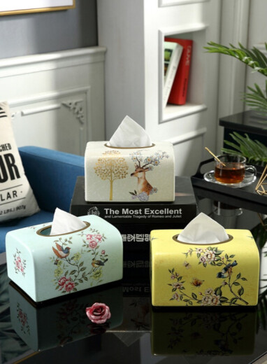 American ceramic household paper box European-style living room Chinese creative decorative paper paper box napkins tissue box ornaments Elk Girl