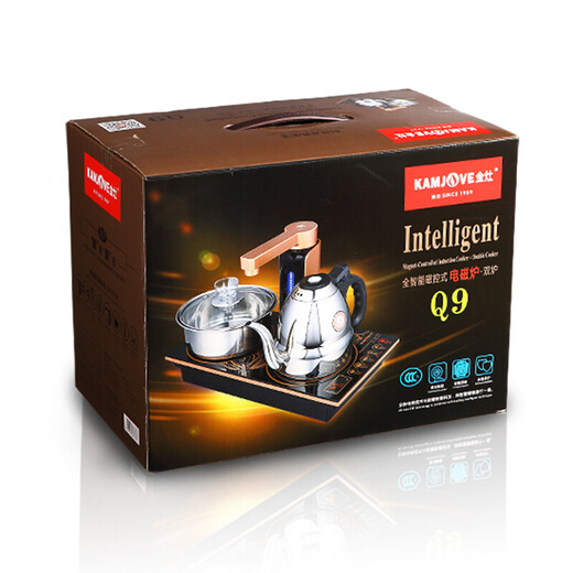 KAMJOVE fully automatic water supply electric teapot tea set tea table tea tray induction cooker stainless steel kettle tea stove Q9 one-click smart table-embedded dual-use 20*37cm