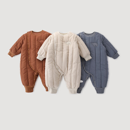 Bali Piggy Baby Padded Jumpsuit Winter Thickened Warm Padded Jacket Newborn Jacket Newborn Baby Autumn and Winter Clothes Moon Dog 59cm