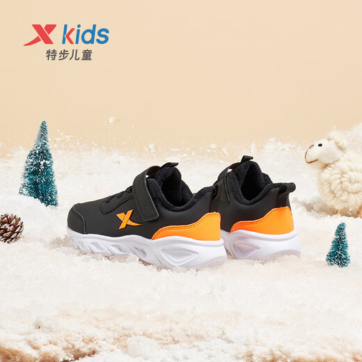 XTEP (XTEP) optionale Samt-Kinderschuhe 2025 Frühling und Herbst Jungen- und Mädchensportschuhe kleine, mittlere und große Kinderlaufschuhe Schwarz/Romantisches Rosa (Samt) 35