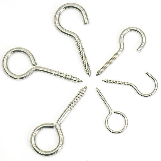 Hasdick Beijing warehouse delivery HKZ-67 304 stainless steel sheep eye self-tapping screws hand-tightened hook self-tapping screws M5 hook shape (10 pcs)